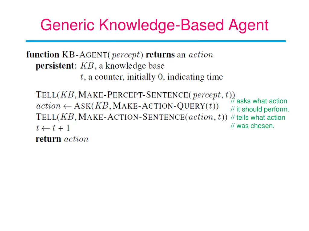 generic knowledge based agent