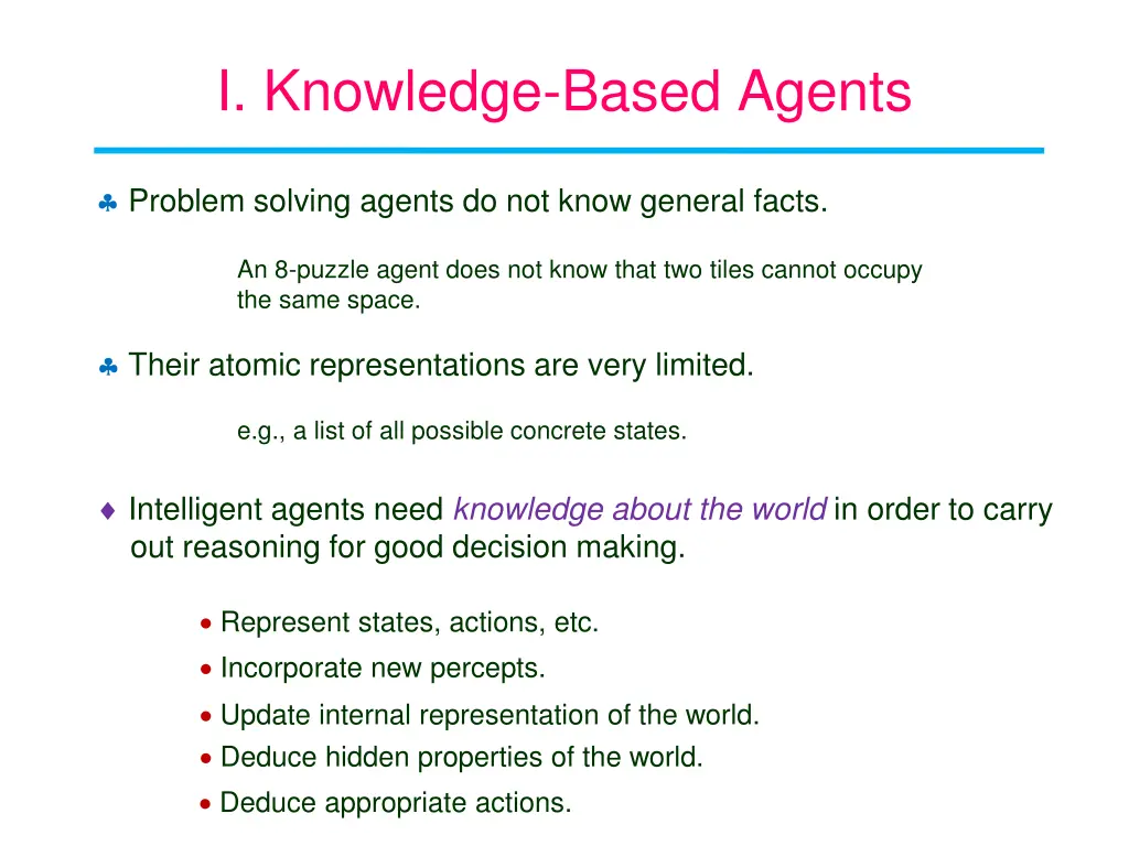 i knowledge based agents