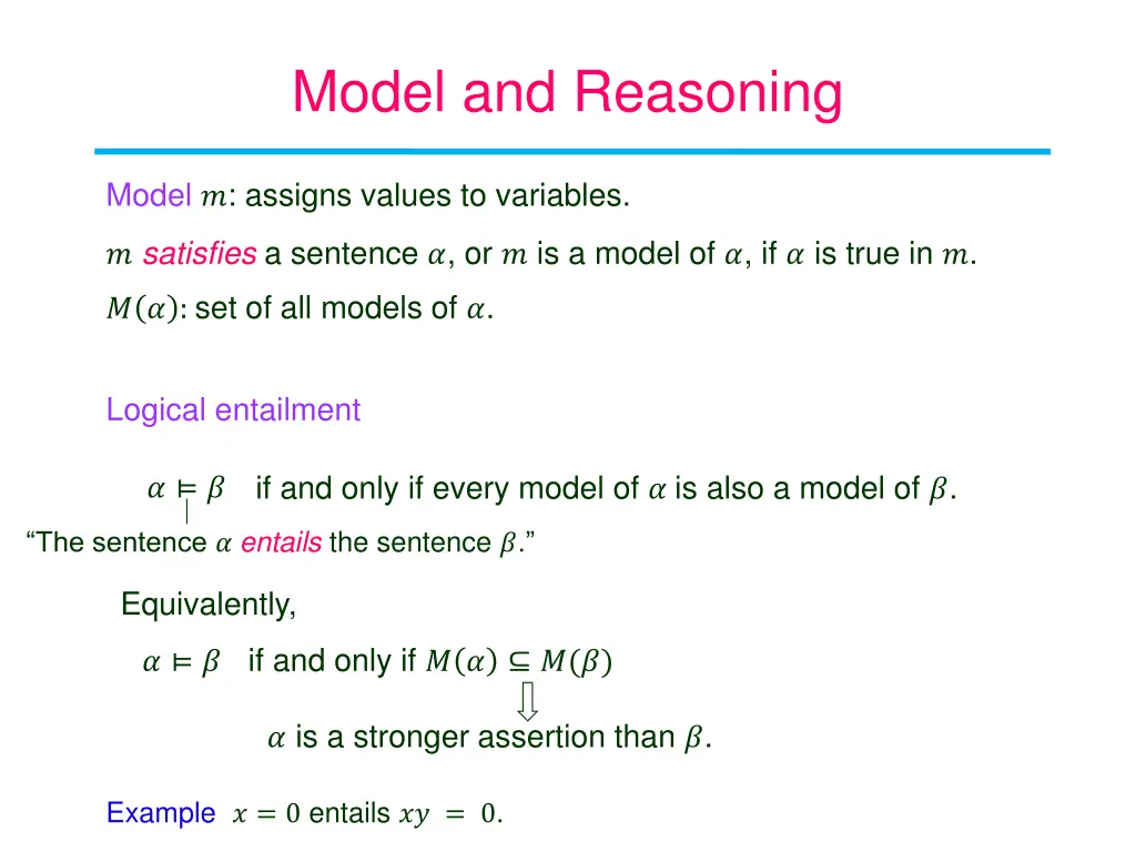model and reasoning