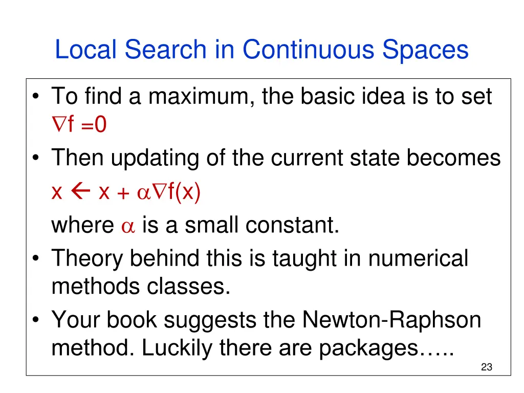 local search in continuous spaces 1