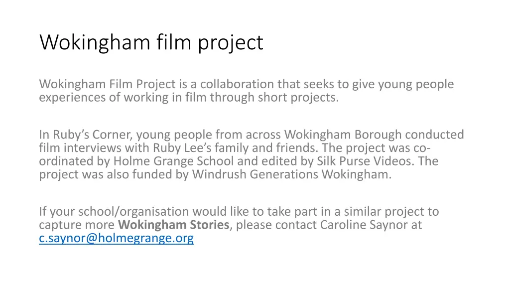wokingham film project