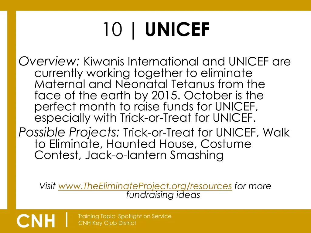10 unicef