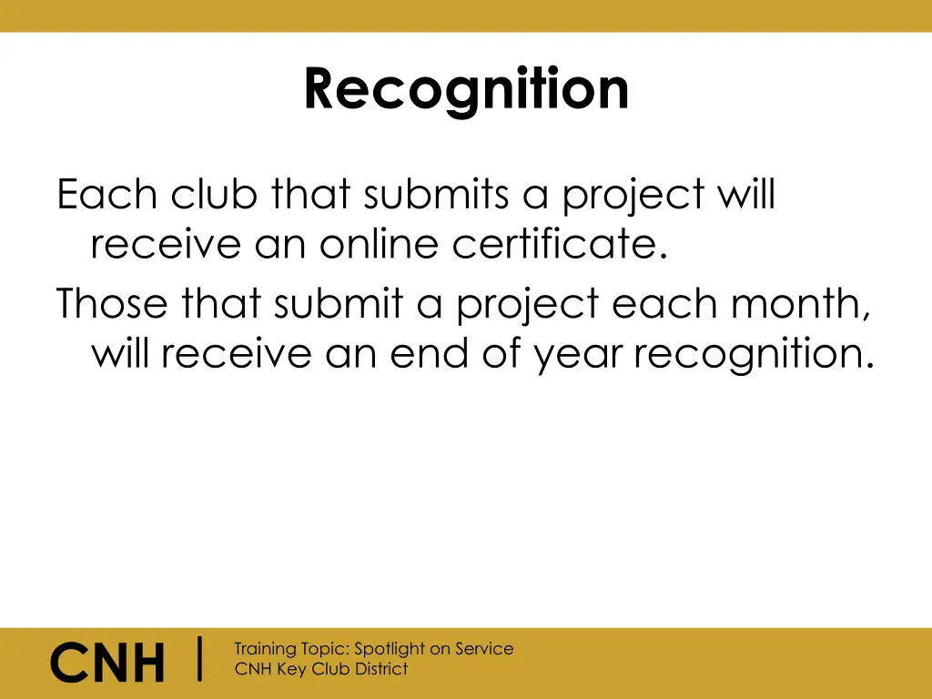 recognition