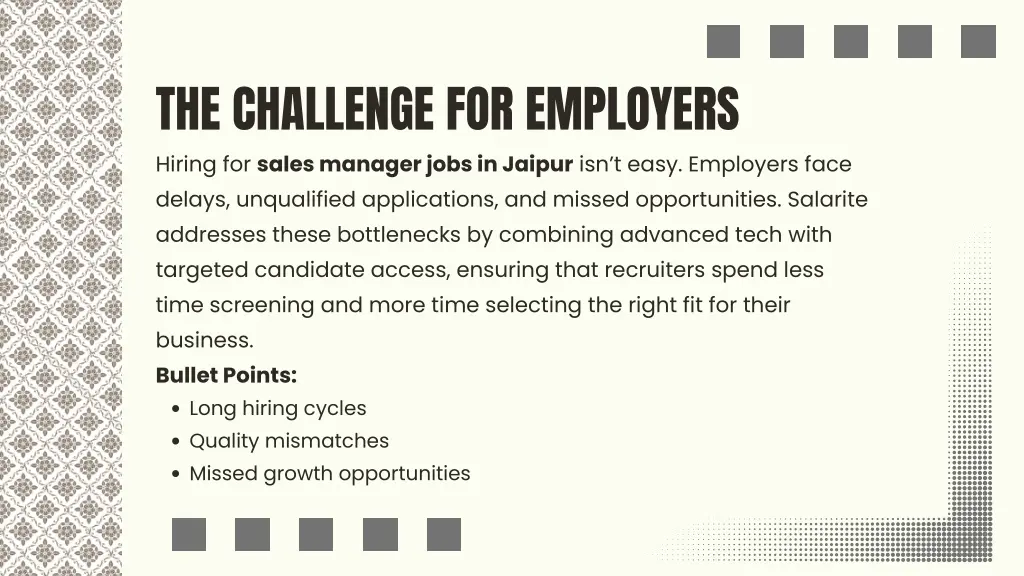 the challenge for employers hiring for sales