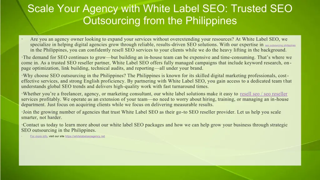 scale your agency with white label seo trusted