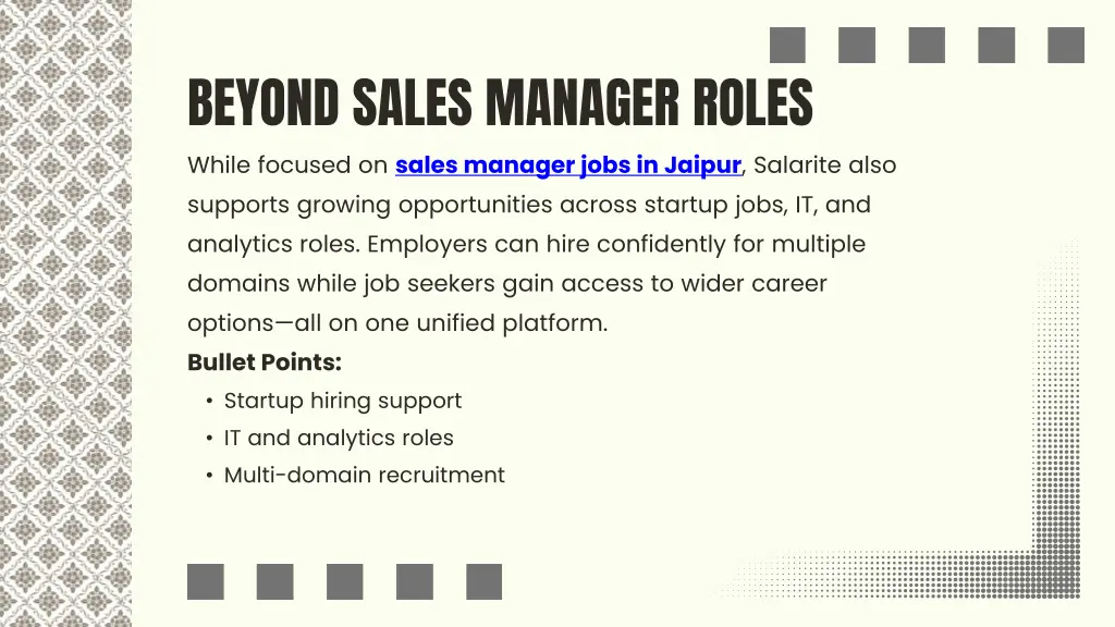 beyond sales manager roles while focused on sales