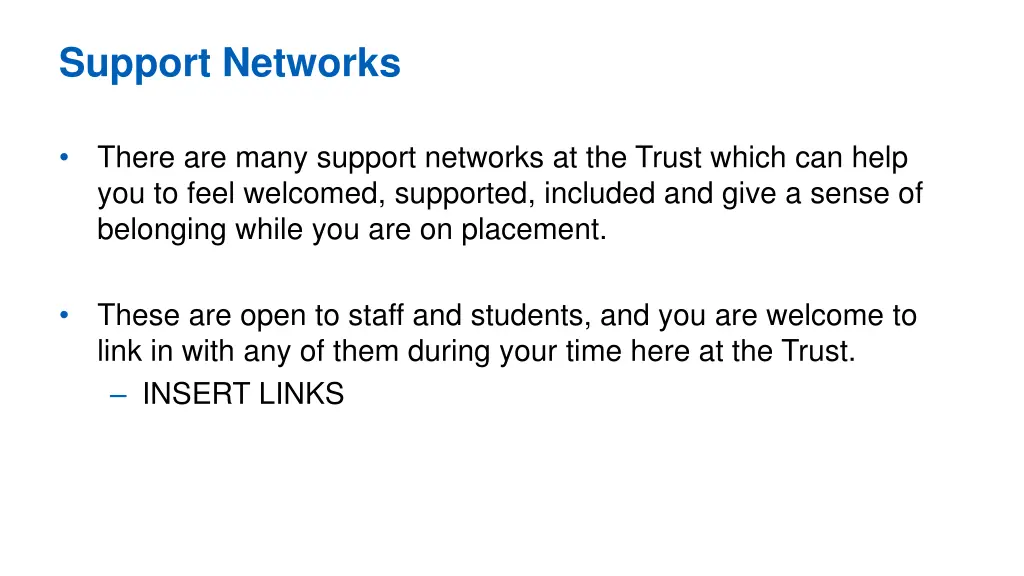 support networks