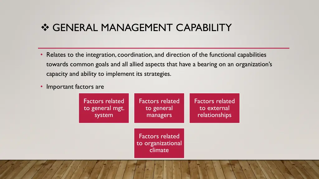 general management capability