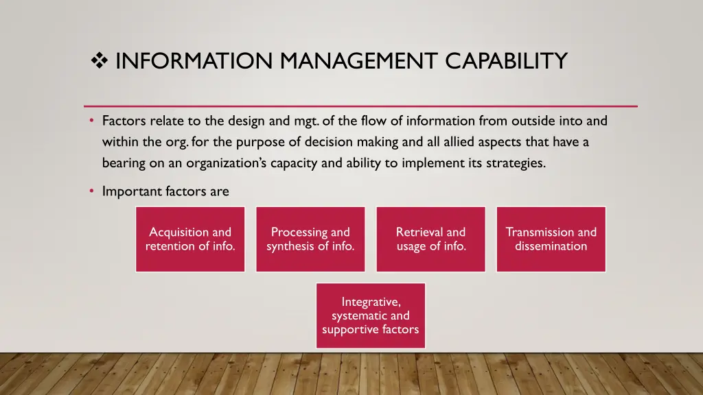 information management capability