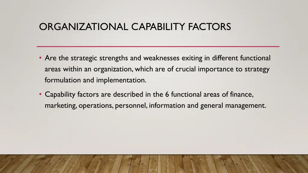 organizational capability factors