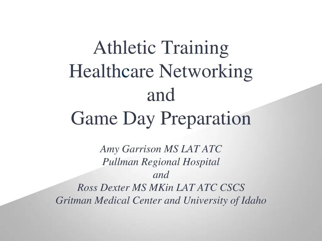 athletic training healthcare networking and game