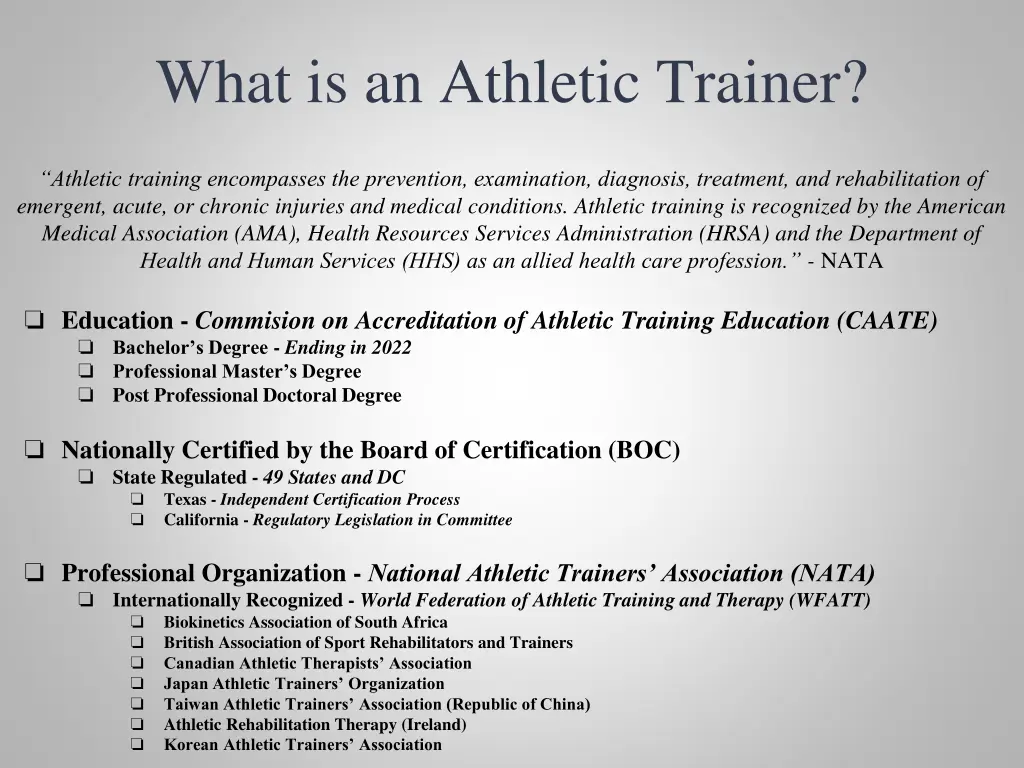 what is an athletic trainer