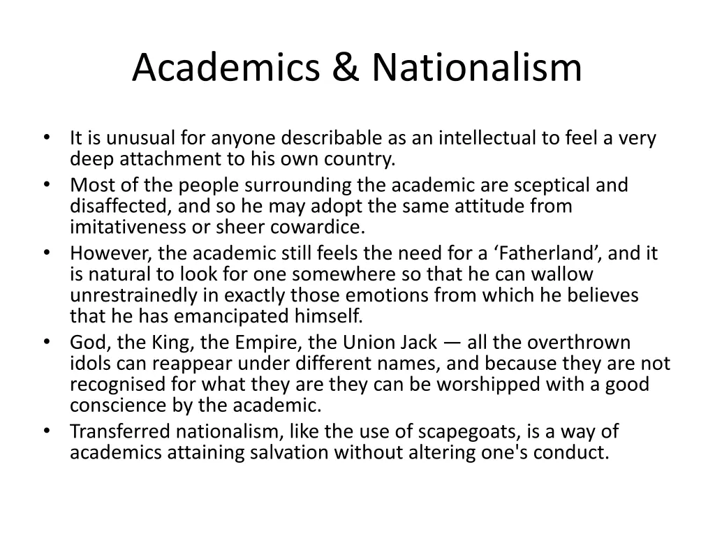 academics nationalism