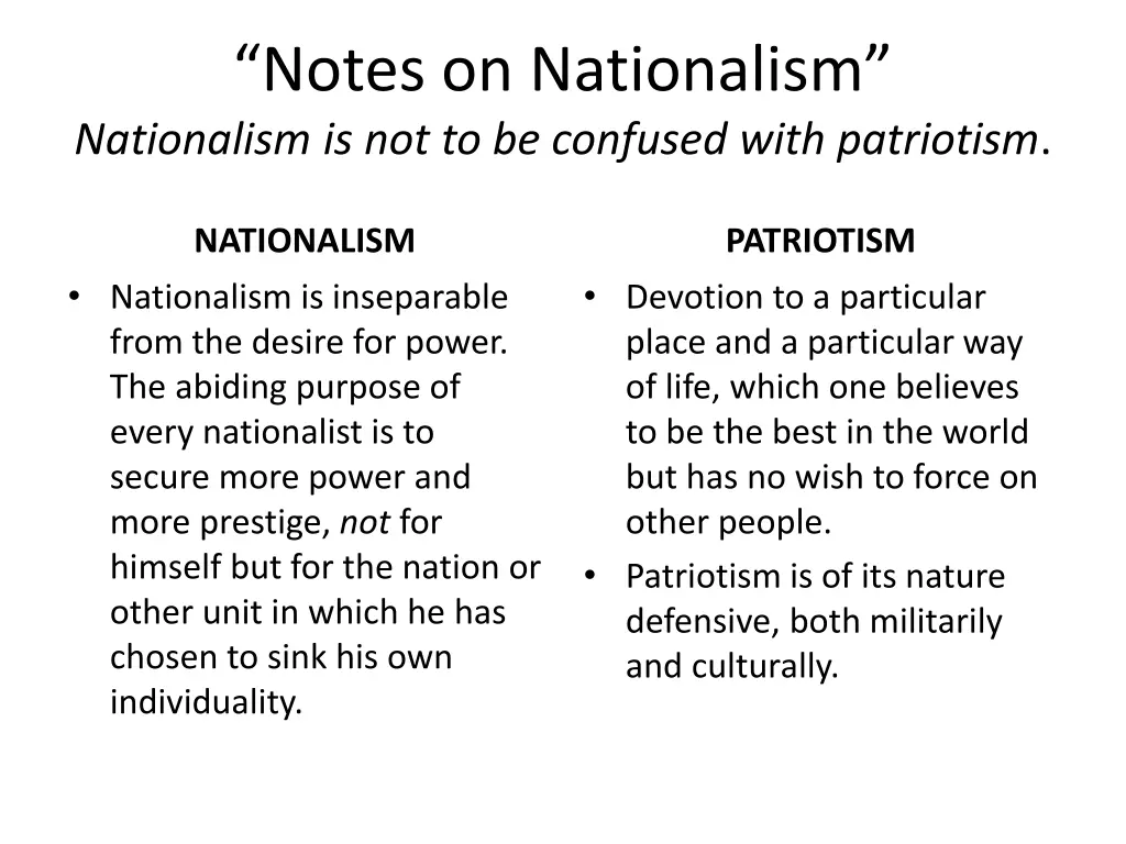 notes on nationalism nationalism
