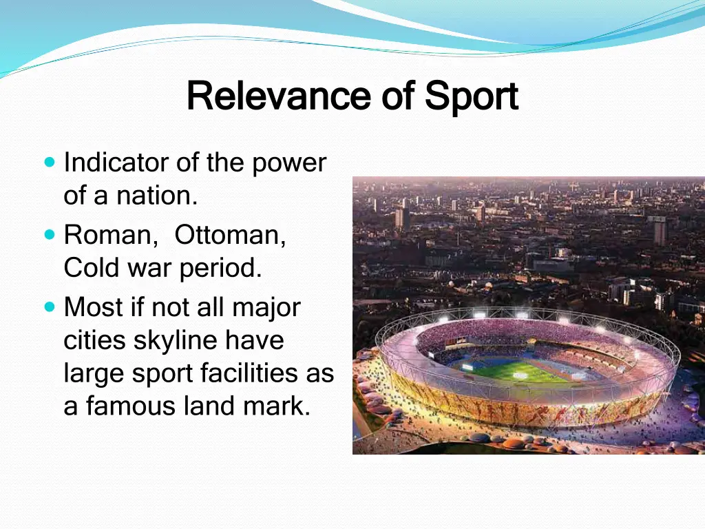 relevance of sport relevance of sport