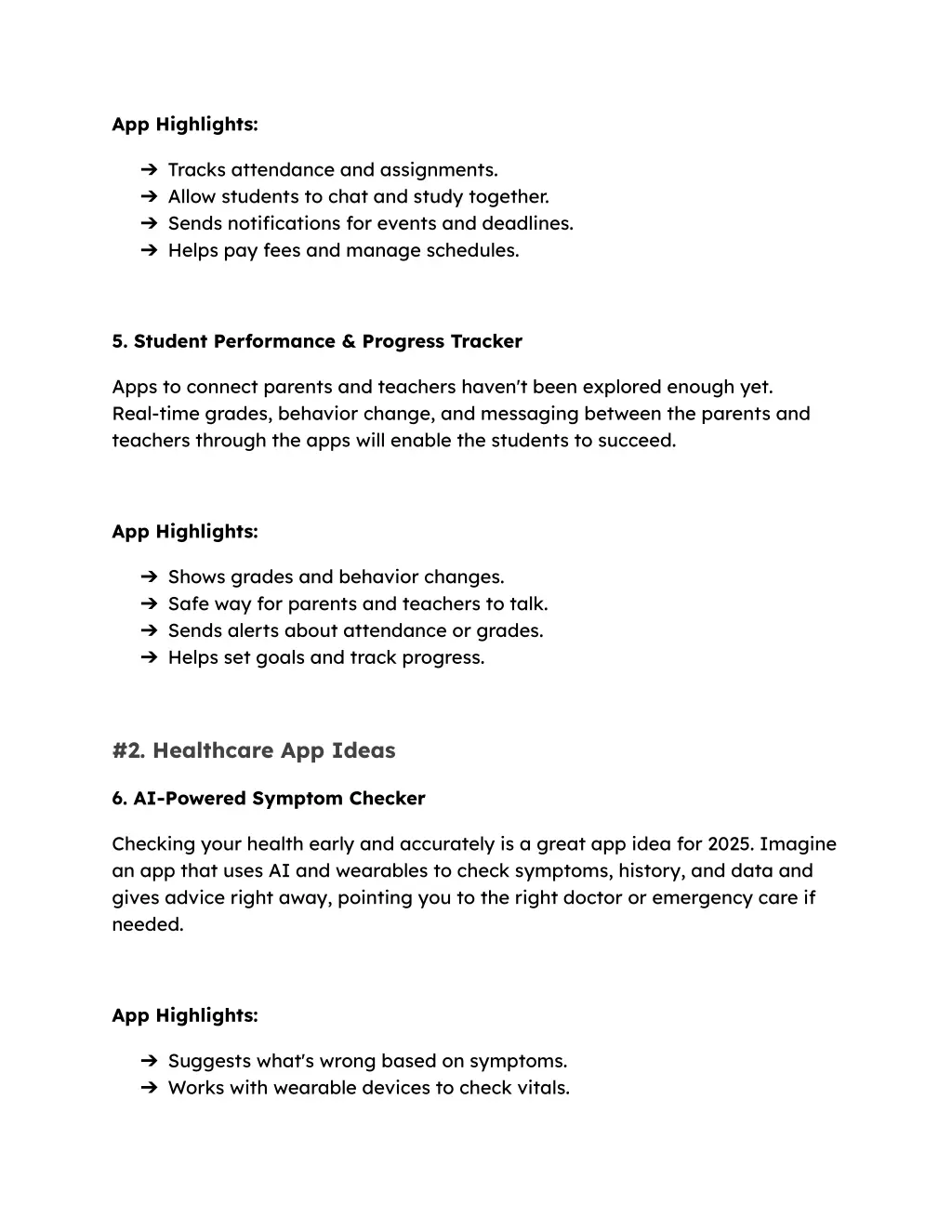 app highlights