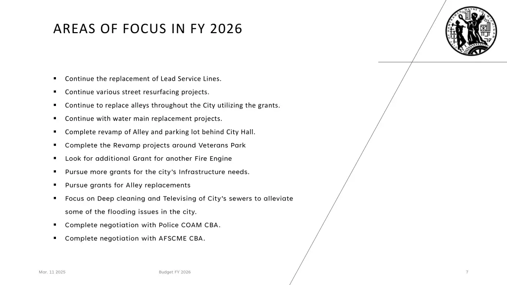 areas of focus in fy 2026
