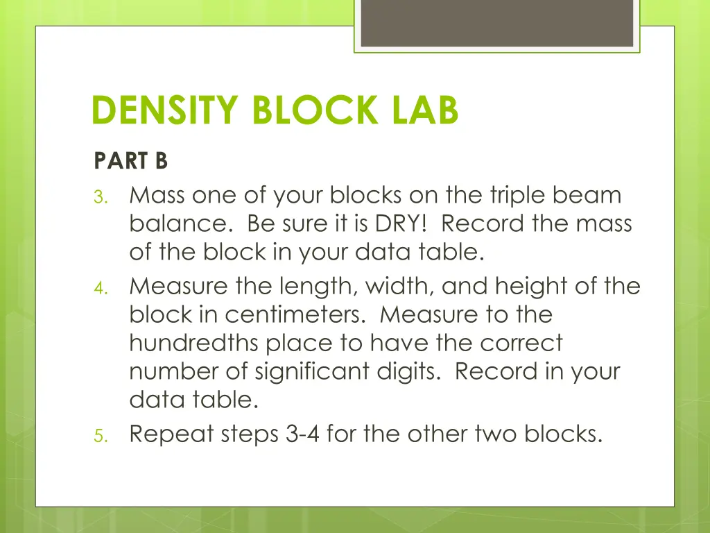 density block lab 1