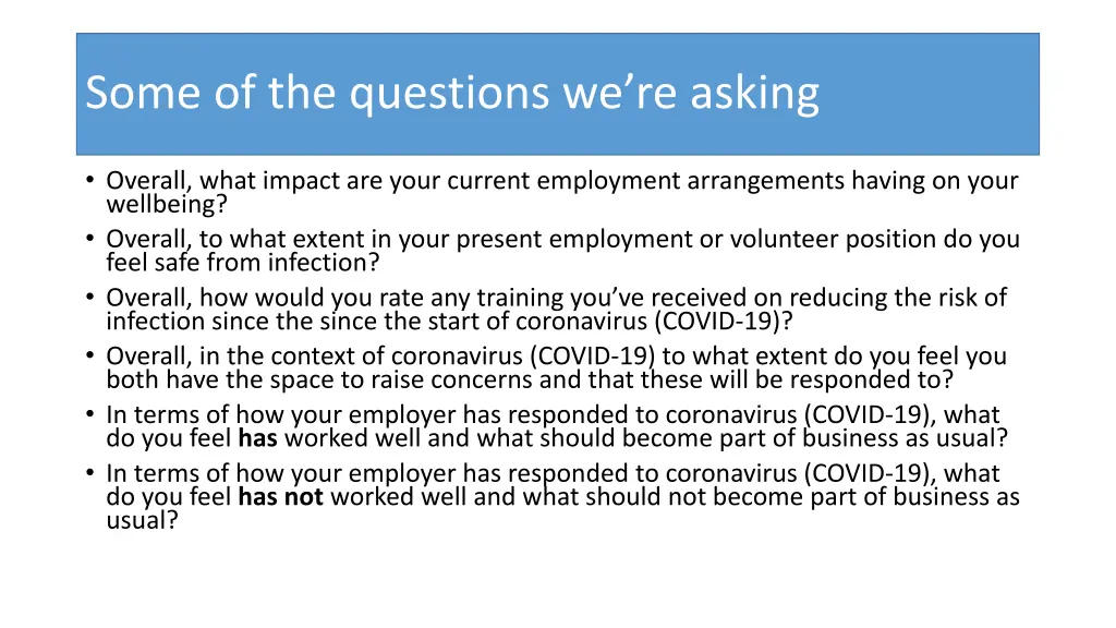 some of the questions we re asking