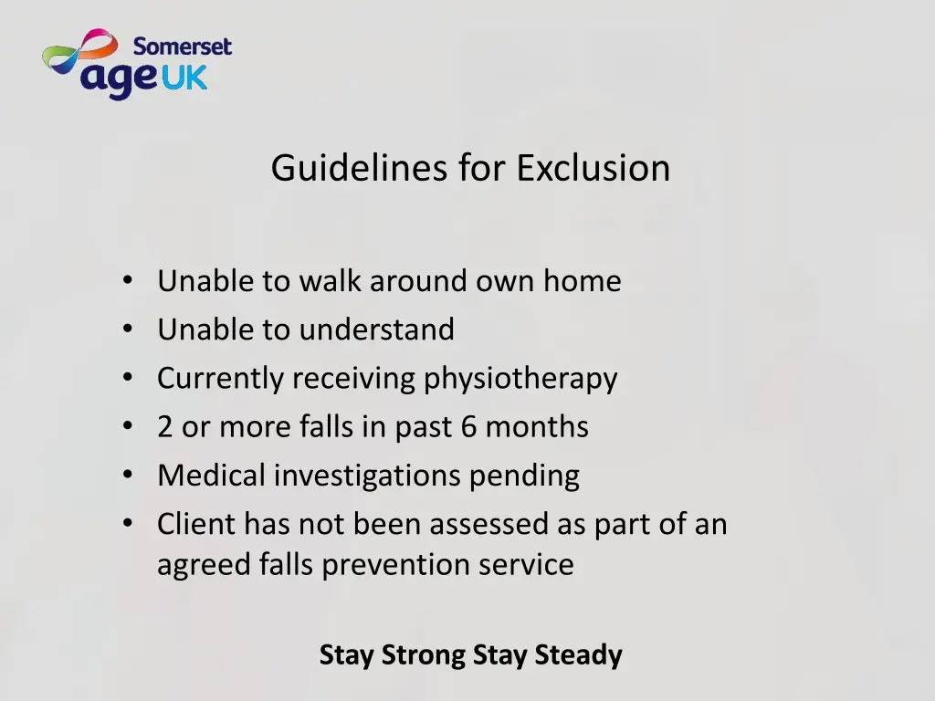 guidelines for exclusion