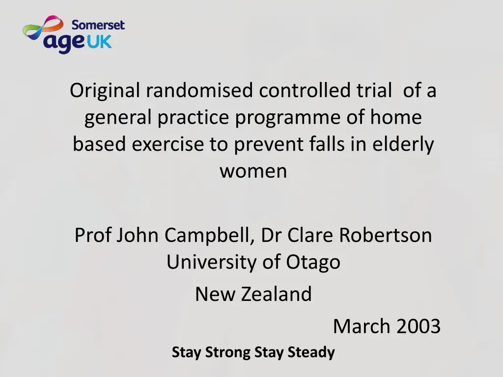 original randomised controlled trial of a general