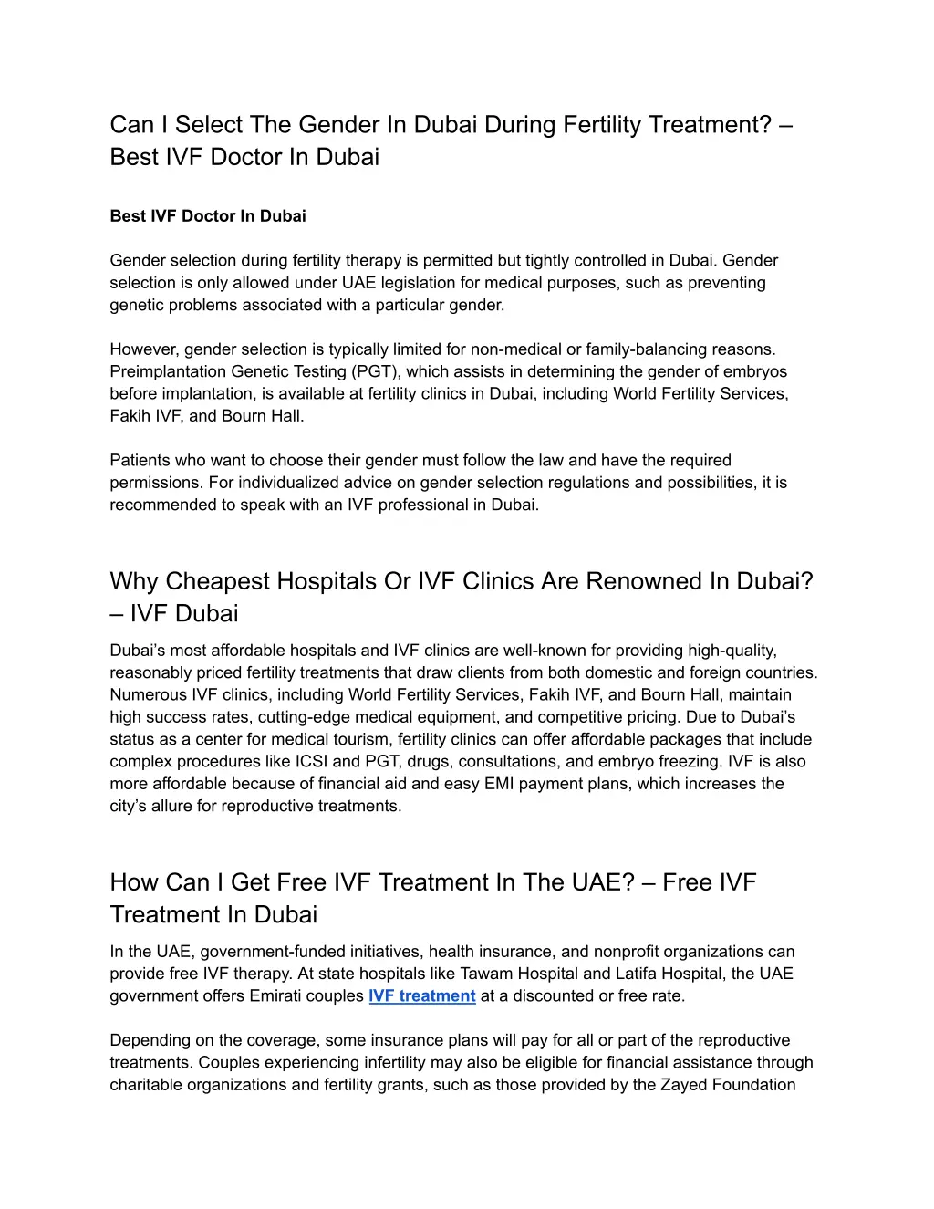 can i select the gender in dubai during fertility