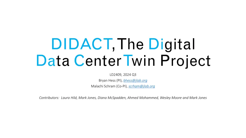 didact the digital data center twin project