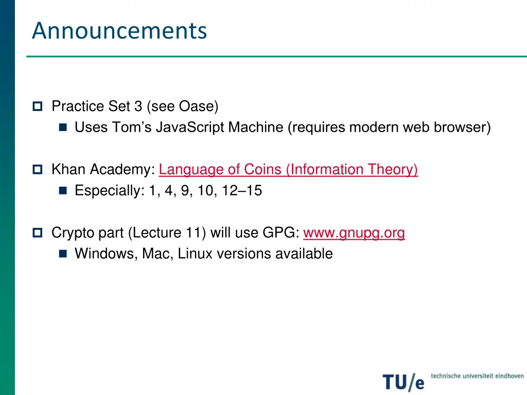 announcements