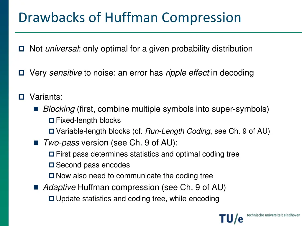 drawbacks of huffman compression