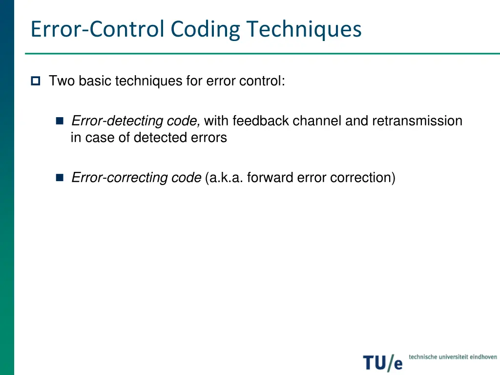 error control coding techniques