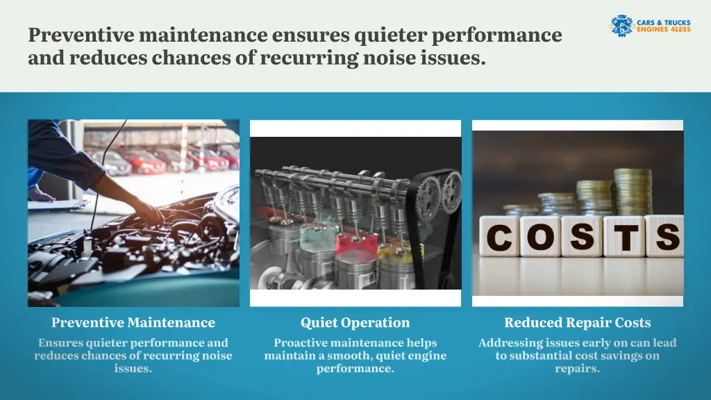 preventive maintenance ensures quieter