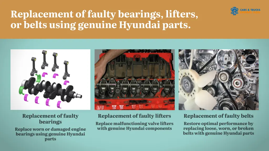 replacement of faulty bearings li ft ers or belts