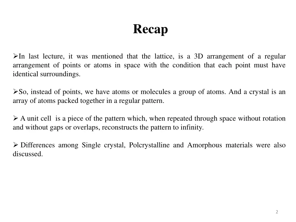 recap