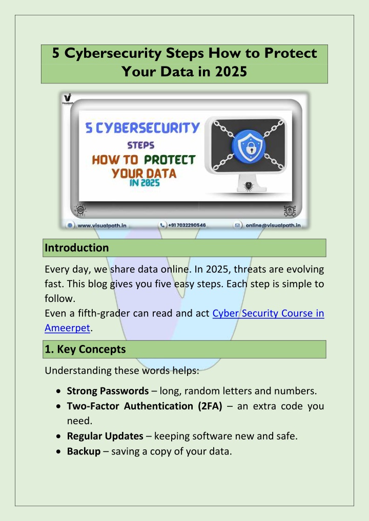 5 cybersecurity steps how to protect your data