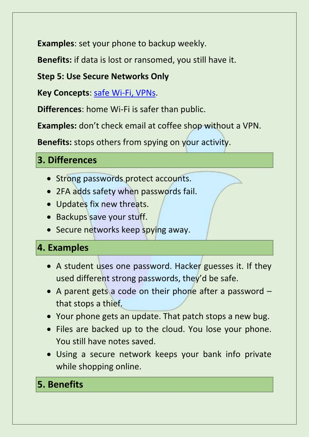 examples set your phone to backup weekly