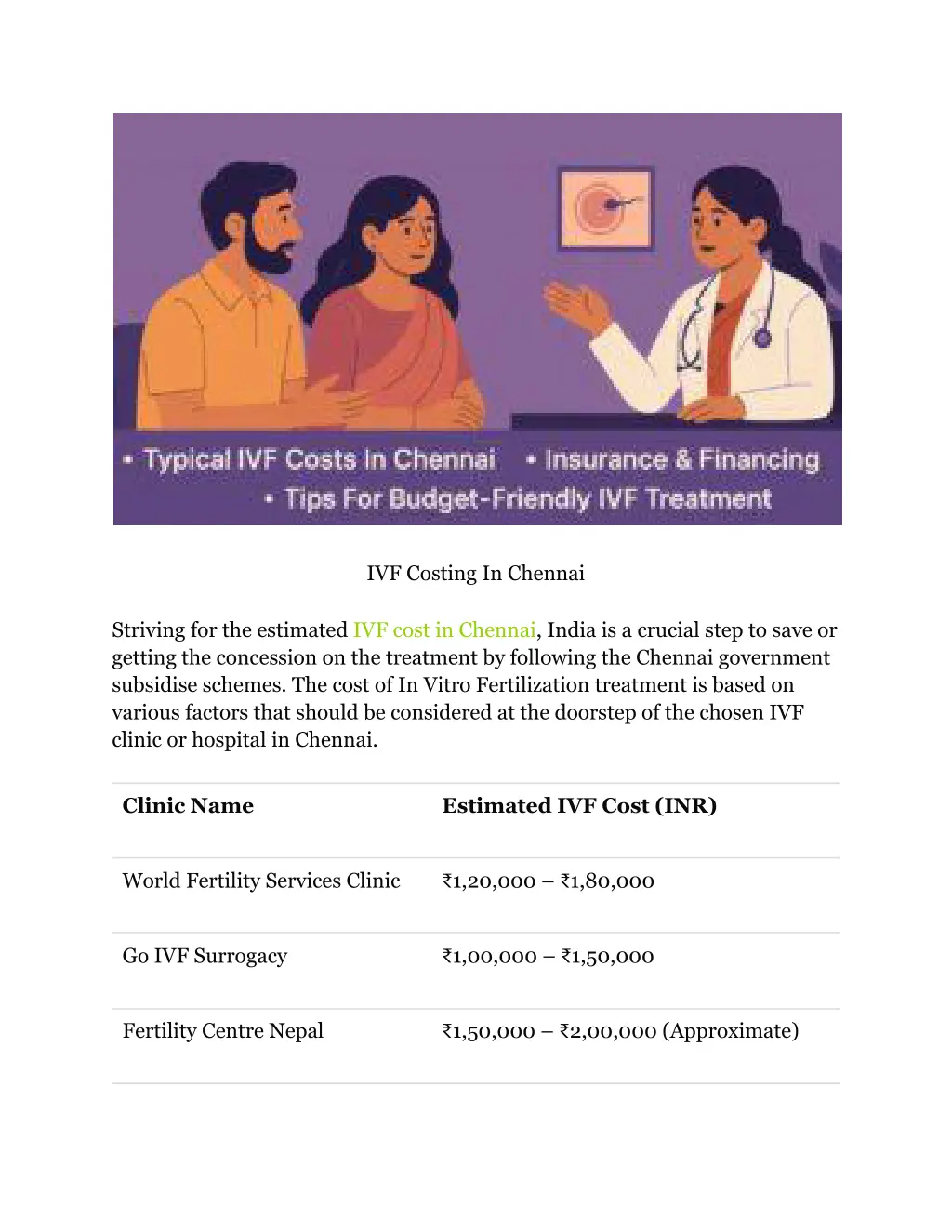 ivf costing in chennai