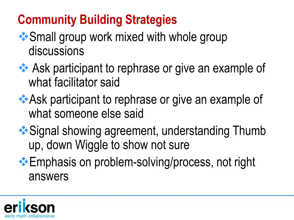 community building strategies small group work