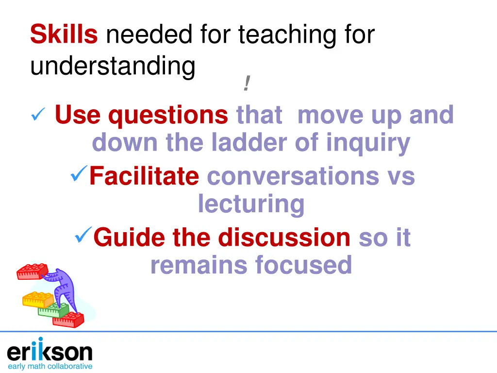skills needed for teaching for understanding