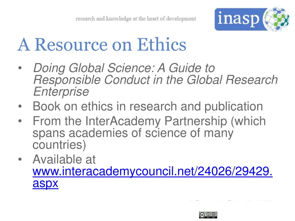 a resource on ethics doing global science a guide