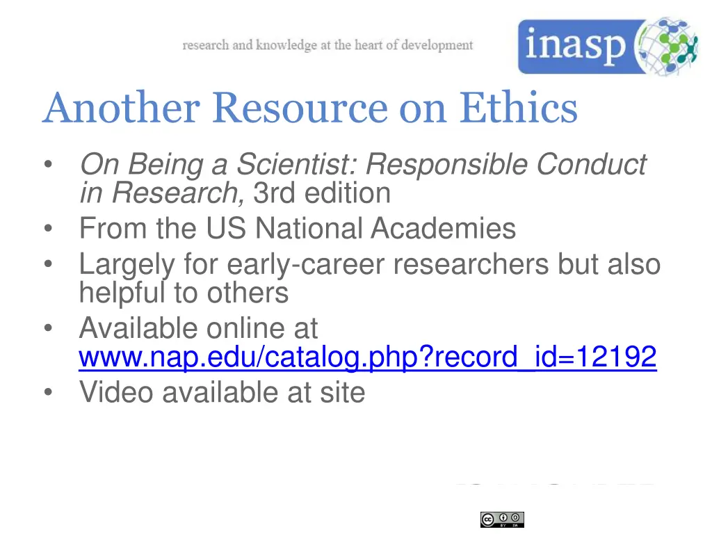 another resource on ethics on being a scientist