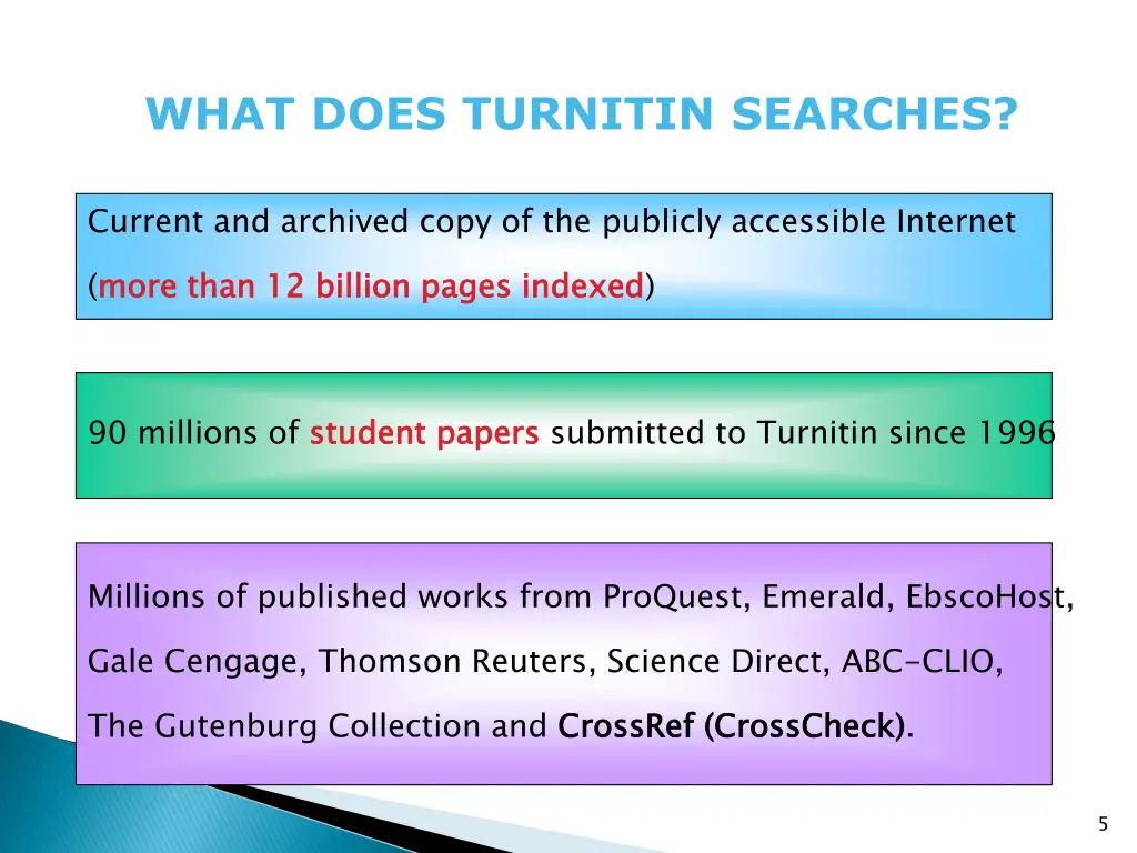 what does turnitin searches
