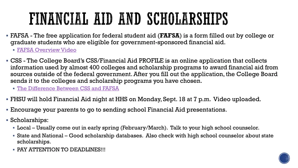 financial aid and scholarships