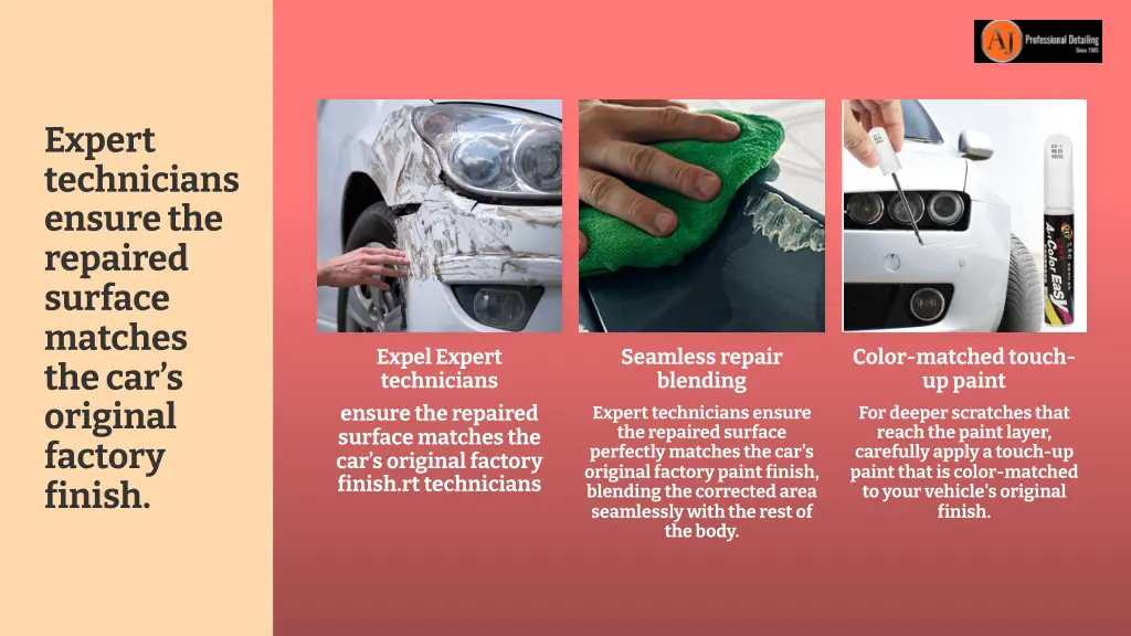 expert technicians ensure the repaired surface
