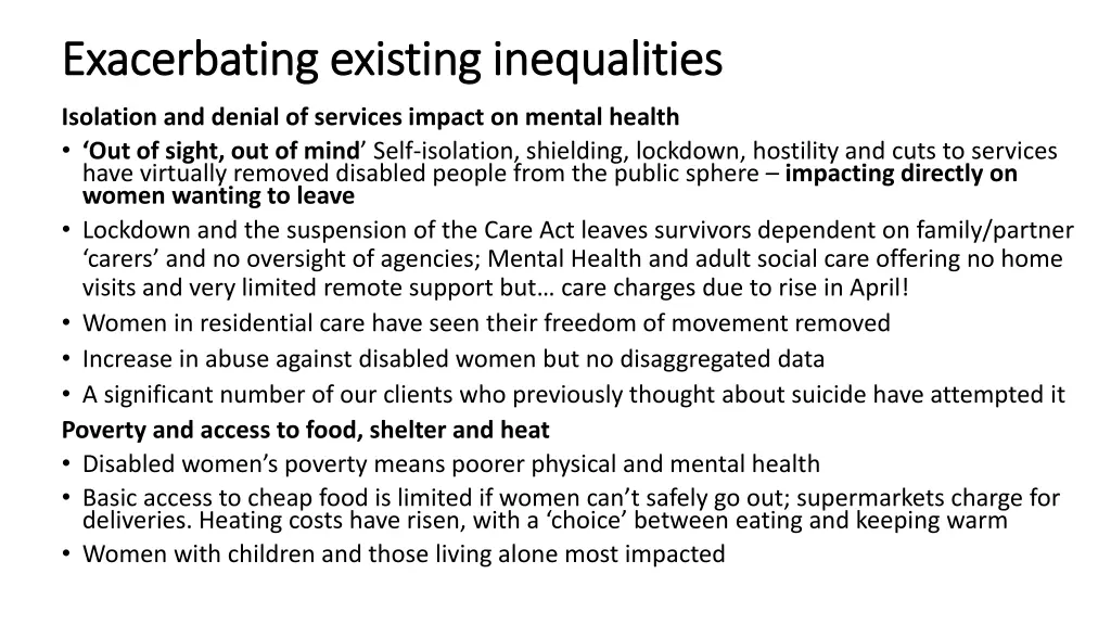 exacerbating existing inequalities exacerbating