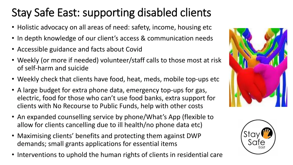 stay safe east supporting disabled clients stay