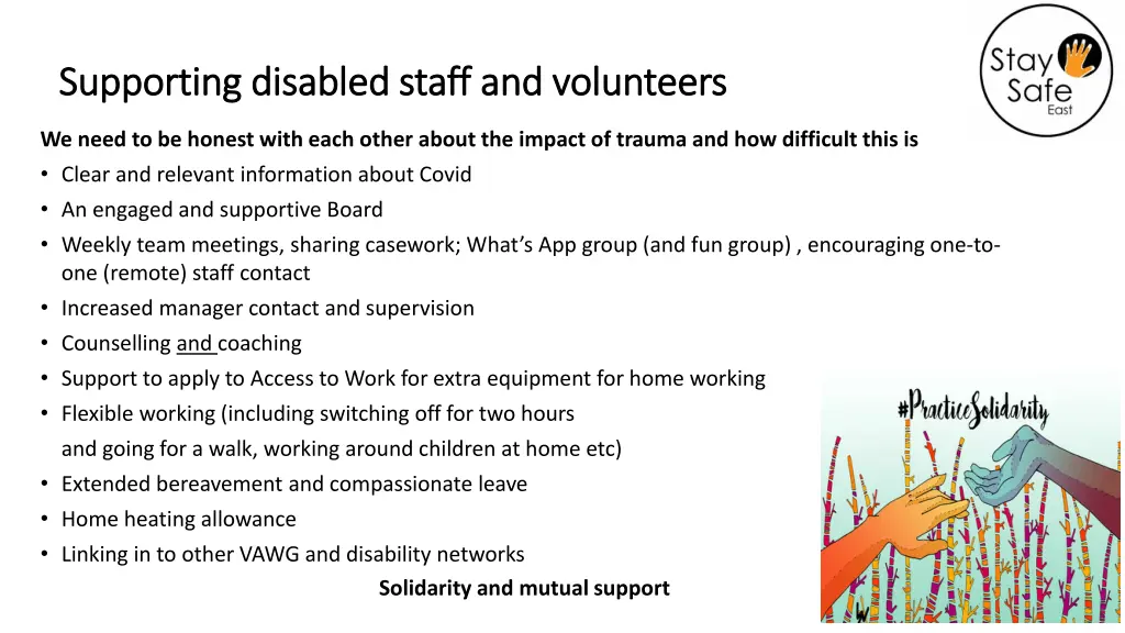 supporting disabled staff and volunteers
