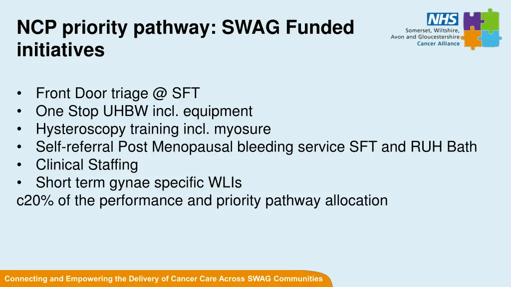 ncp priority pathway swag funded initiatives