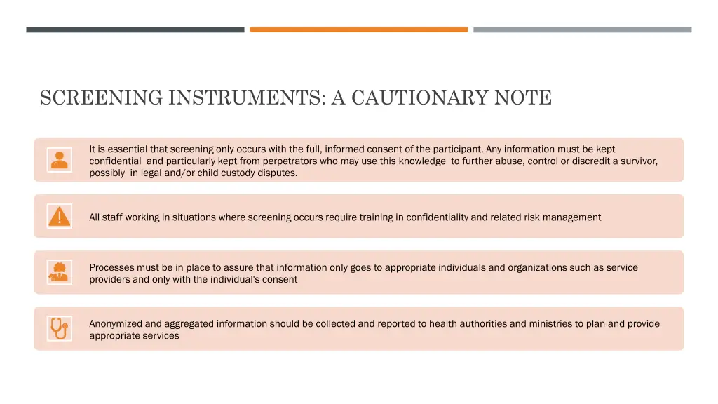 screening instruments a cautionary note