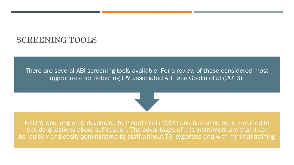 screening tools