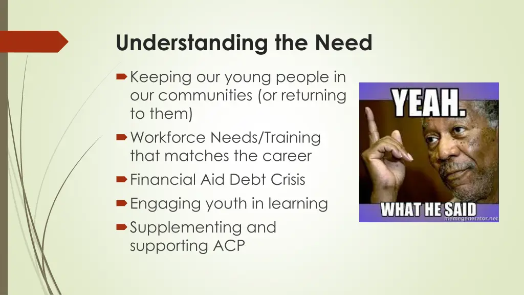 understanding the need